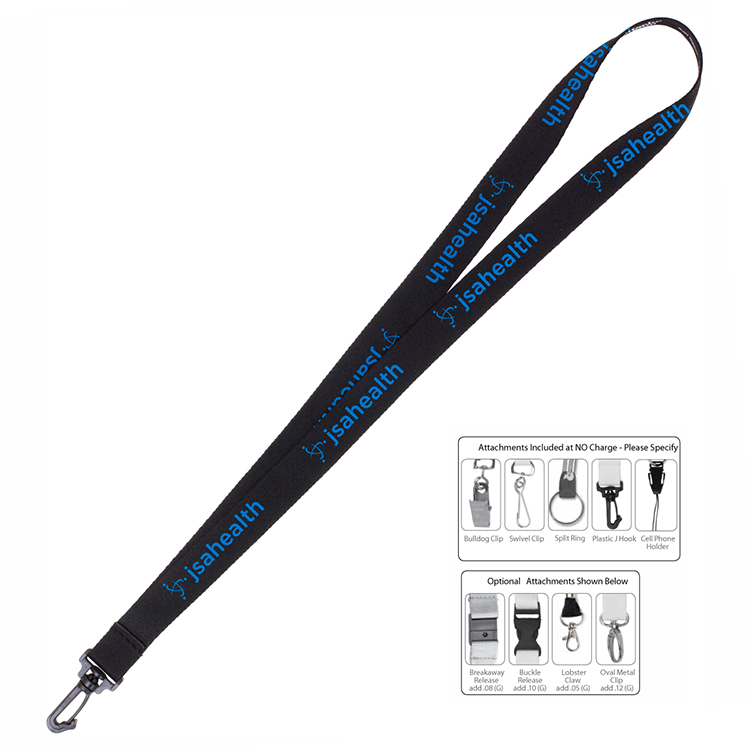 3/4" Super Soft Polyester Silkscreen Lanyard (Overseas Production 8-10 Weeks)